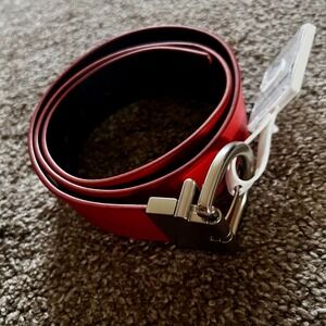 Calvin Klein Jeans Reversible Belt Orange Black Silver Buckle M/M (34-36) $52.50